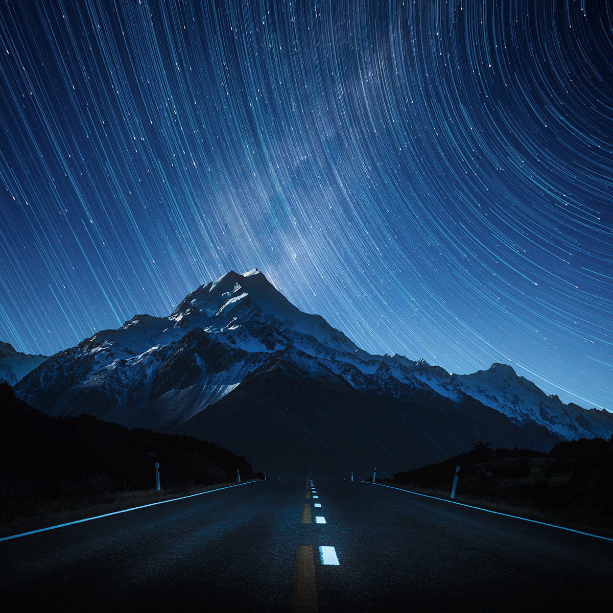 Paisagem de Baixa Luz - Vias - MT Cook Aoraki NZ